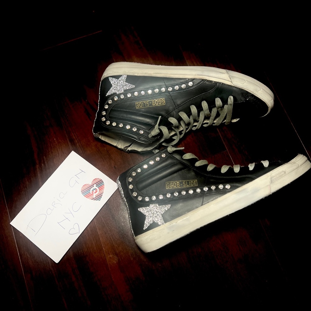 New Condition (worn once) HTF Unicorn Golden Goose Swarovski Crystal Slides 41